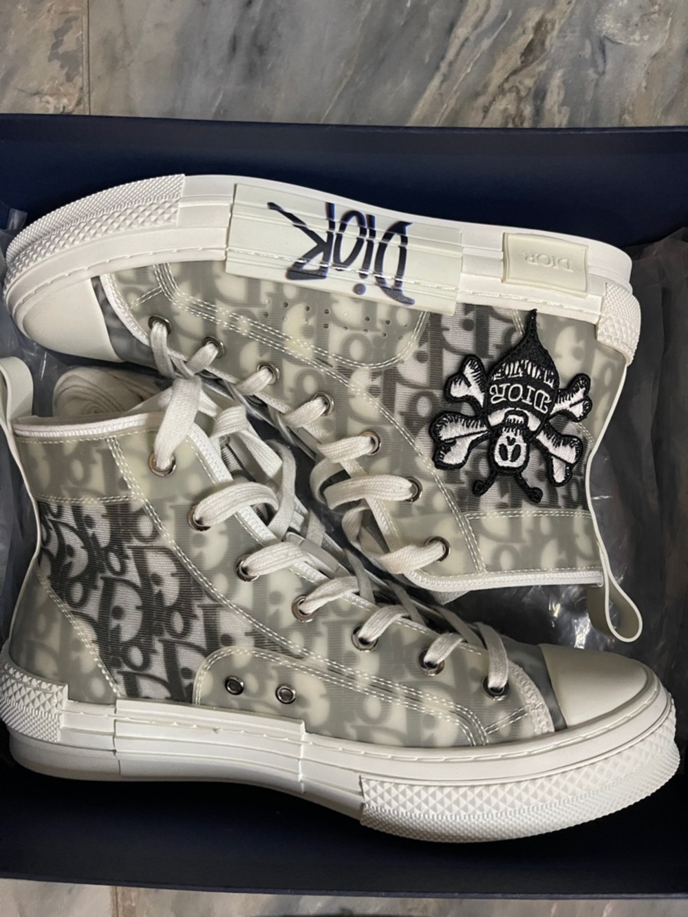 Dior Transparent Oblique High-Top B23 Sneakers